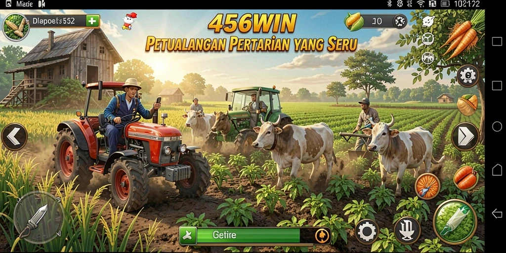 Tampilan gameplay menarik dari 456WIN dengan lahan pertanian yang subur.