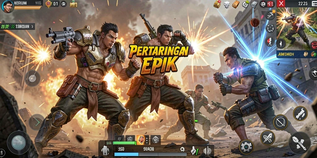 Tampilan seru gameplay dari 9SL saat pertarungan berlangsung.