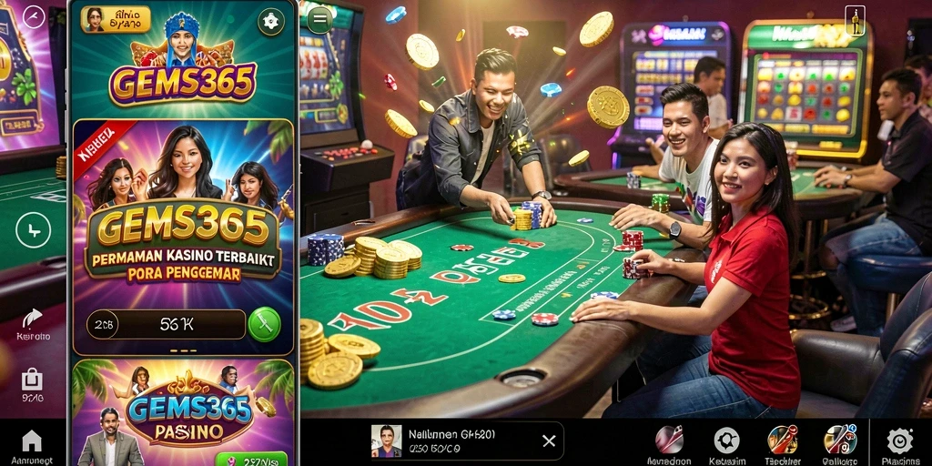 Tampilan gameplay menarik dalam GEMS365, menghadirkan pengalaman kasino yang nyata.