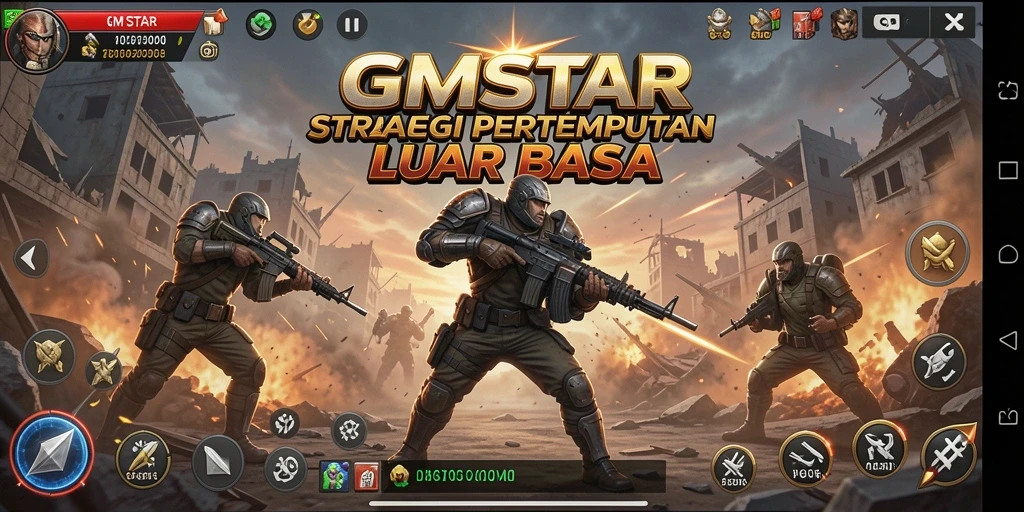 Tampilan gameplay GMSTAR yang mendebarkan dan strategis.
