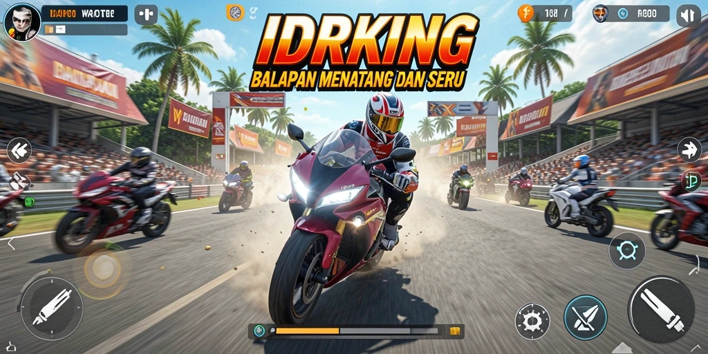 Tampilkan aksi balapan mendebarkan di IDRKING dengan grafis memukau.