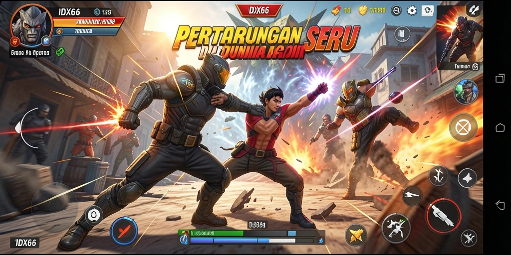 Screenshot menampilkan pertempuran epik dalam IDX66.