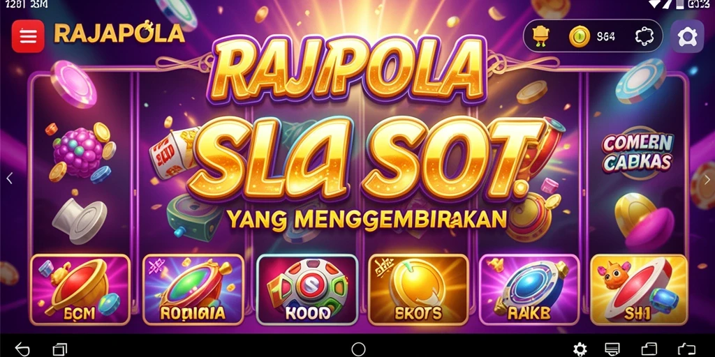 Tampilan gameplay Slot RAJAPOLA yang menakjubkan dan interaktif.
