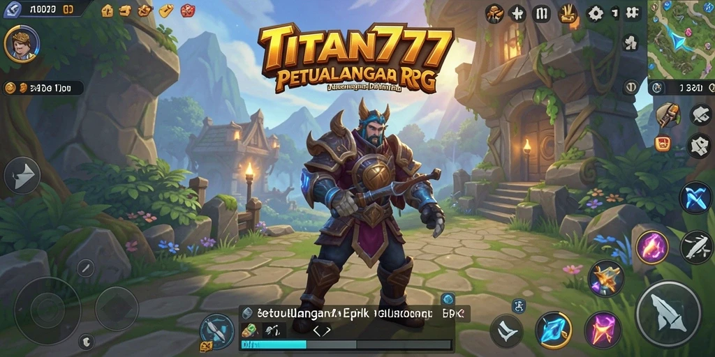 Tampilan gameplay epik TITAN777 dengan pertarungan seru dan strategi mendalam.
